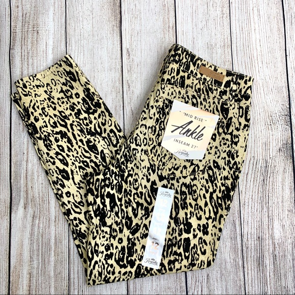 Royalty For Me Denim - Royalty for Me Leopard Print Mid Rise Slim Jeans